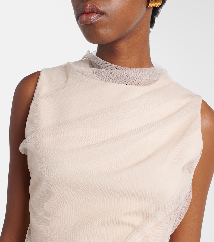 Draped tulle top
