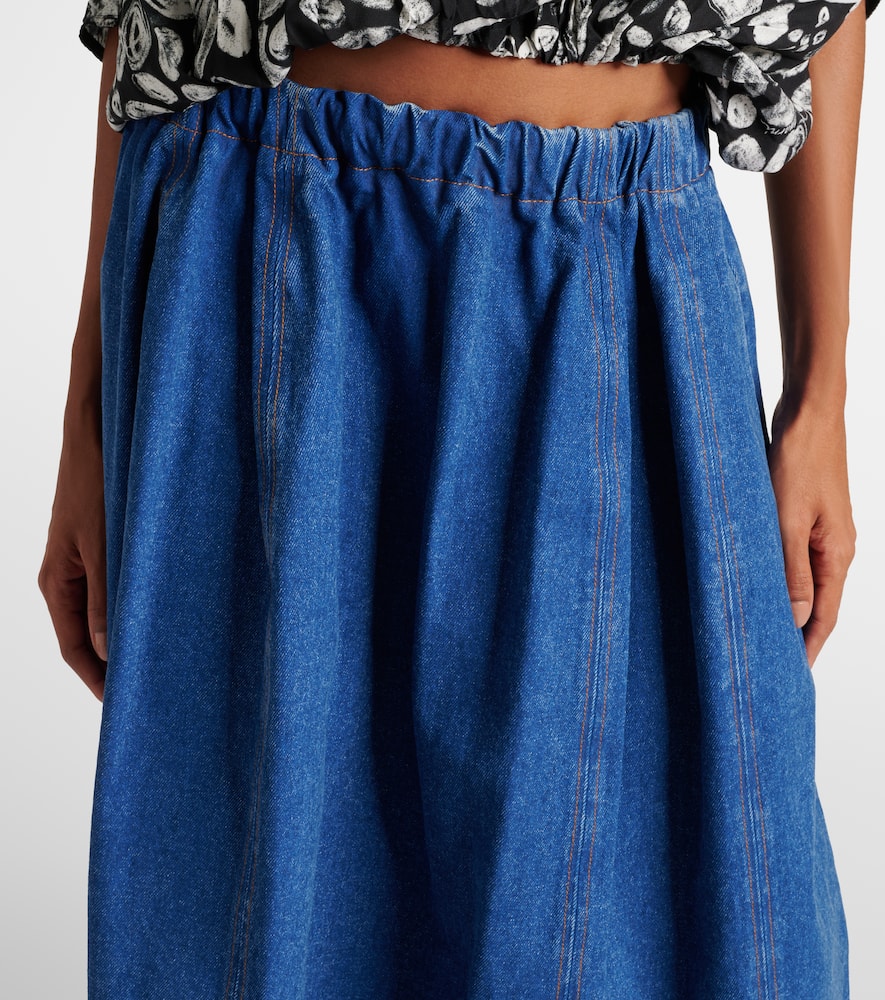 Denim midi skirt