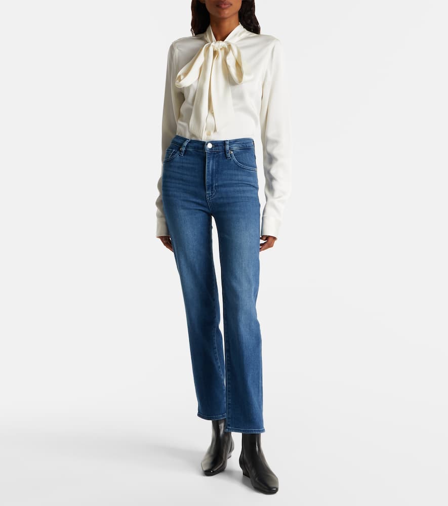 Le Sleek cropped high-rise straight jeans