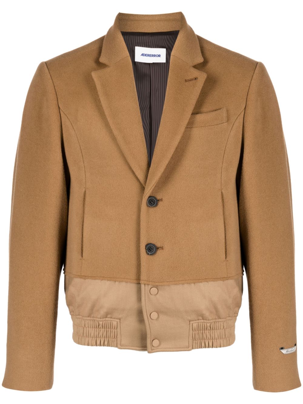 Layered-effect single-breasted blazer - Brown
