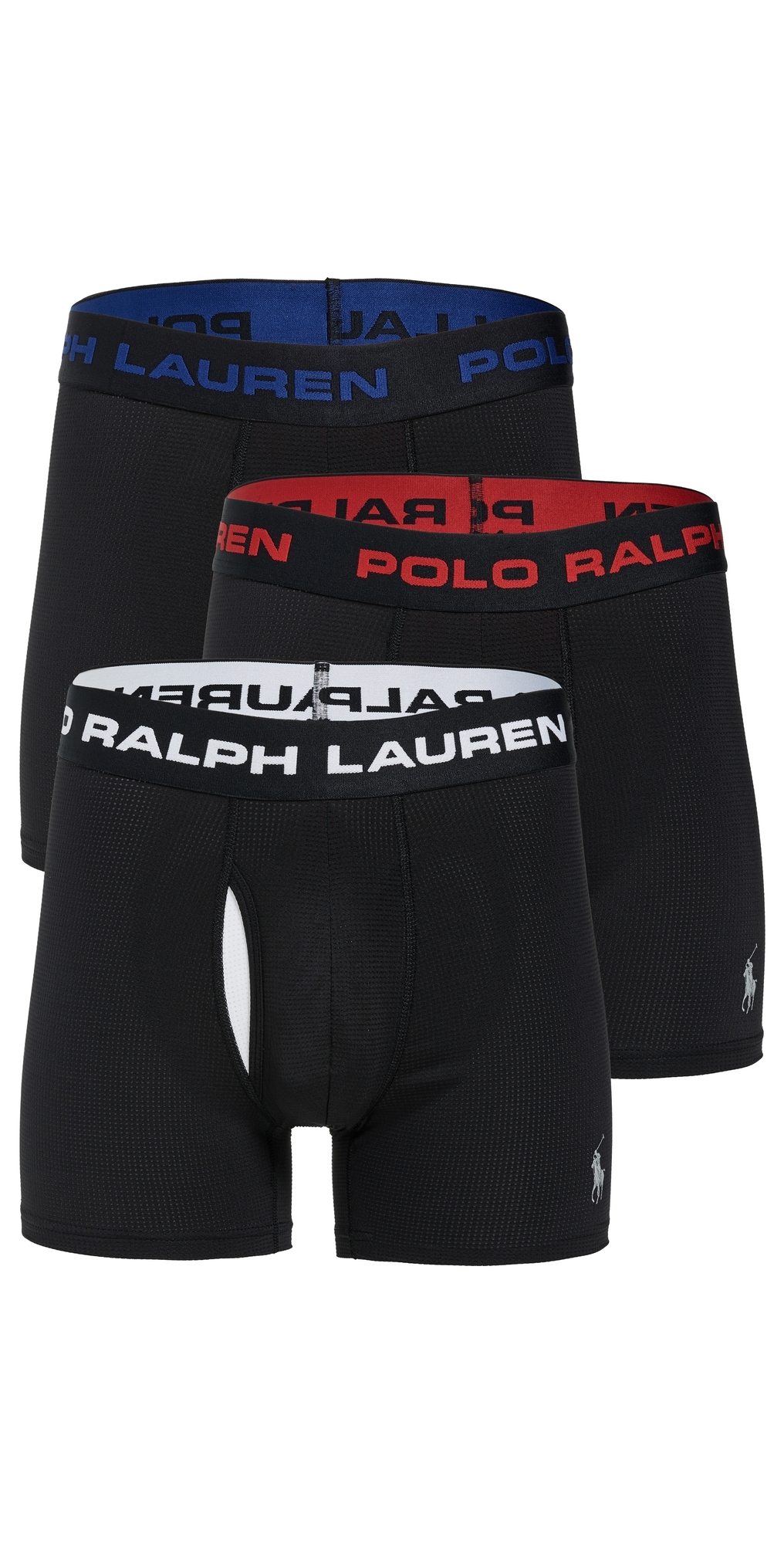 Perfect Pouch Mesh Boxer Briefs 3 Pack Polo Black