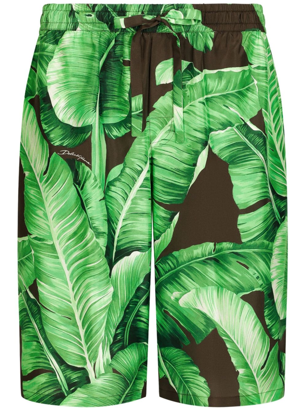 Banana leaf-print Bermuda shorts - Green