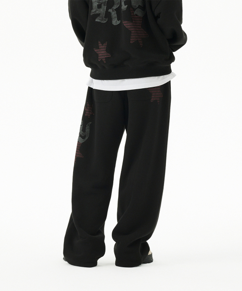 PRAY APPLIQUE SWEAT PANT BLACK