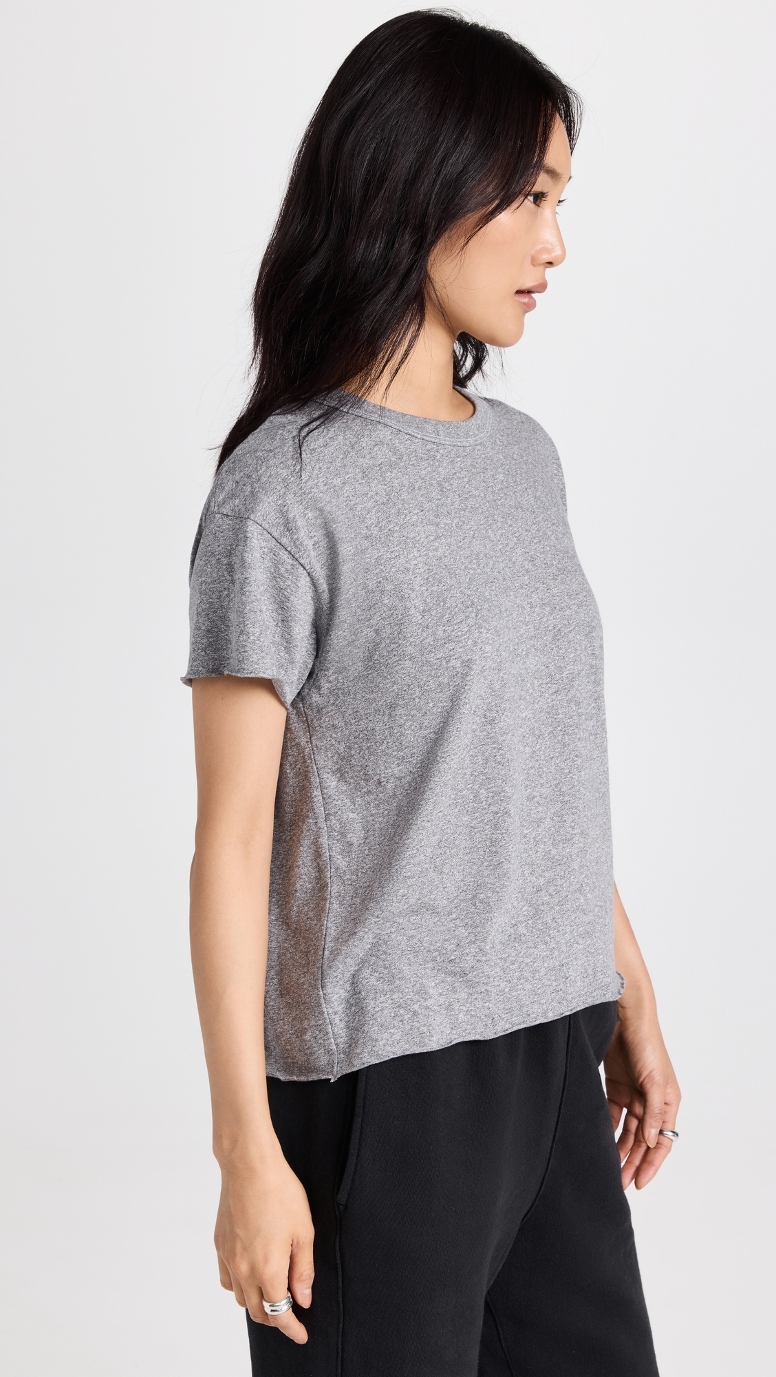 The Crop Tee Heather Grey