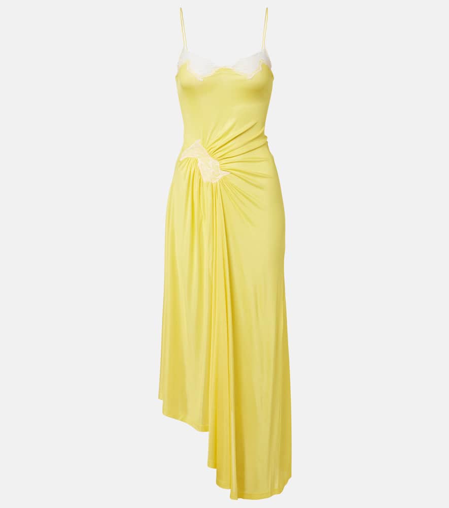 Cami lace-trimmed ribbed-knit cocktail dress