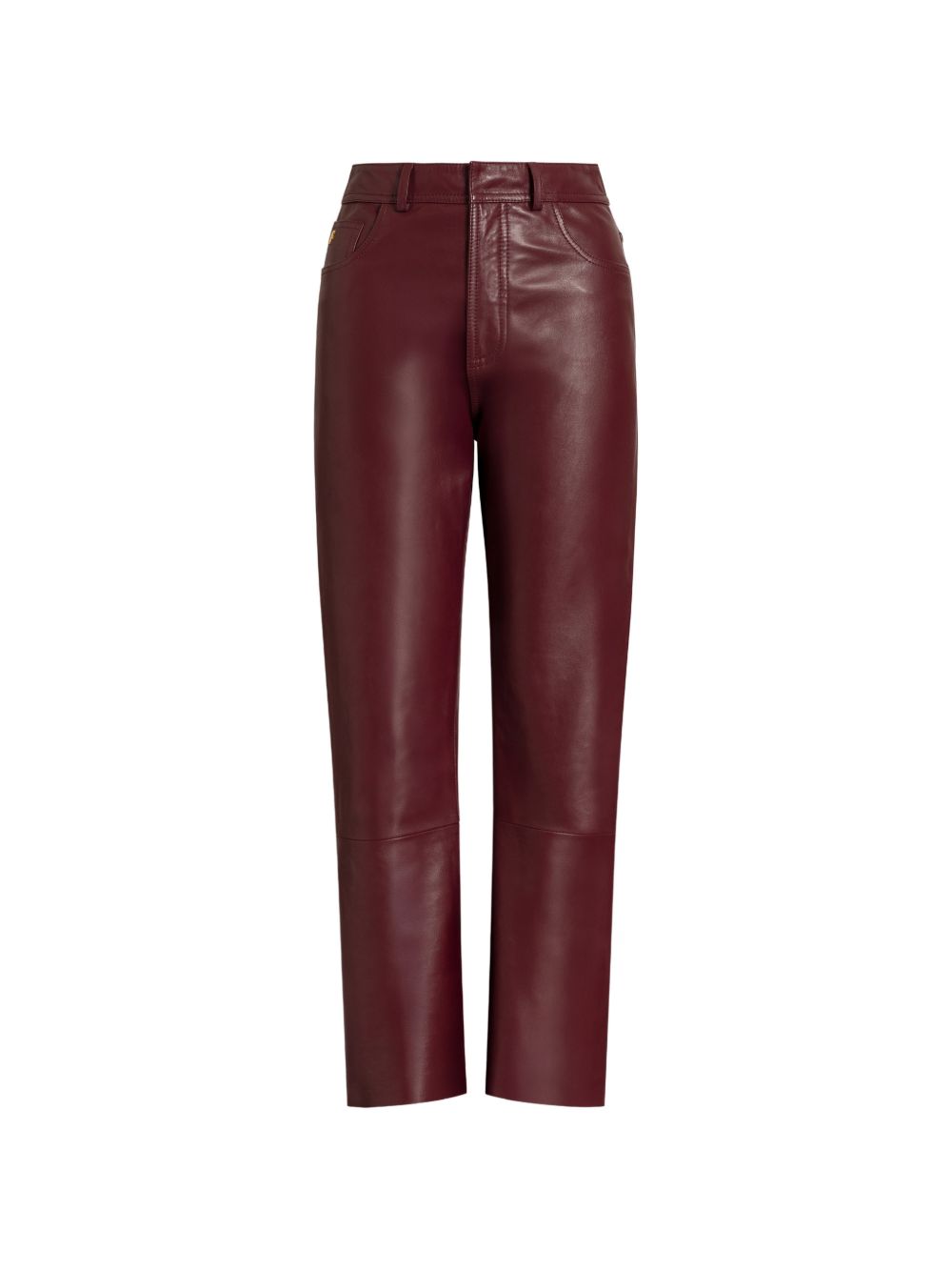 Faux Leather Trousers — Burgundy