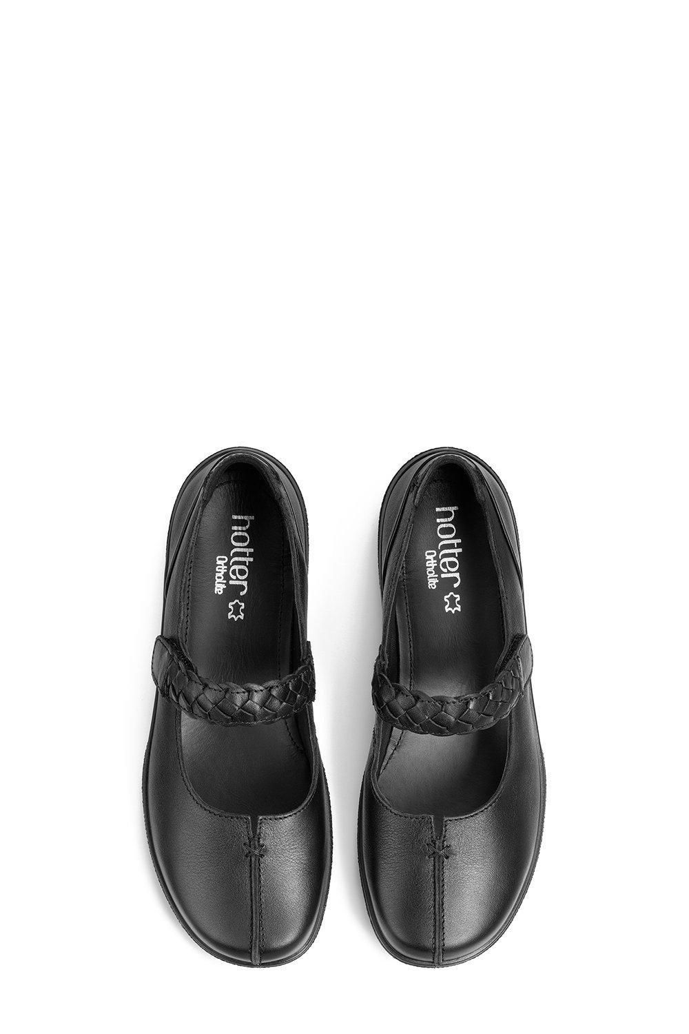 Hotter Women's Wide Fit 'Shake II' Mary Janes Shoe in Black
