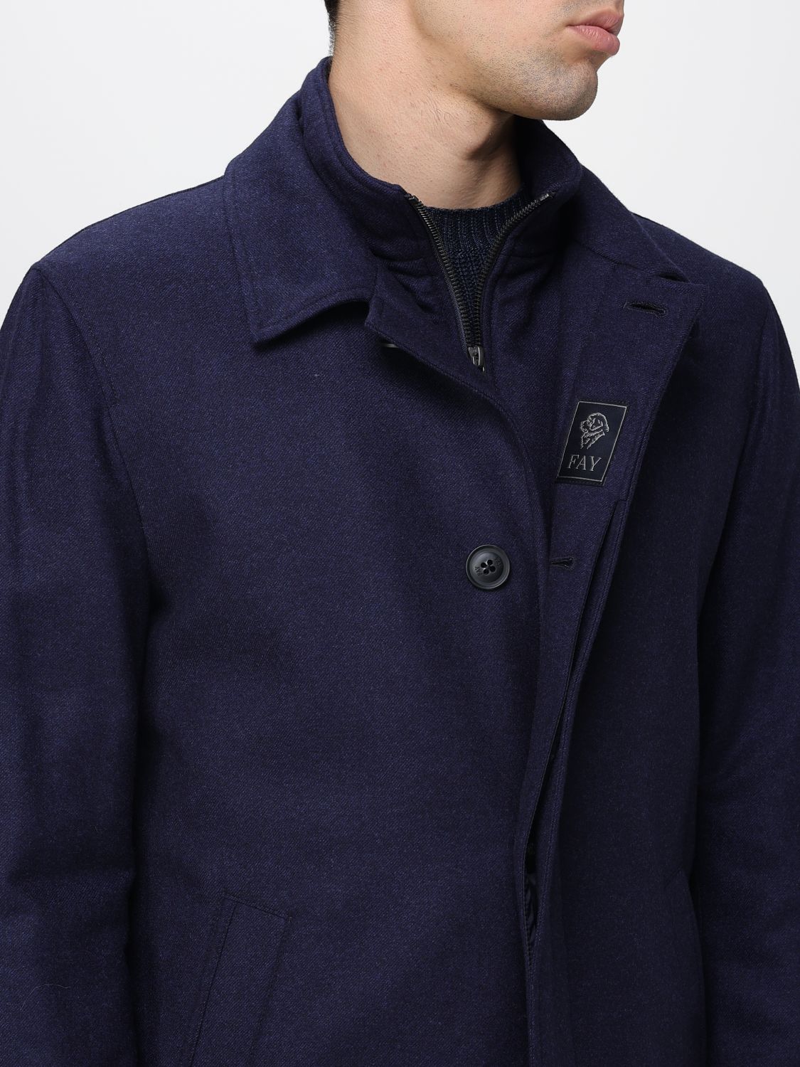 Coat Men color Indigo