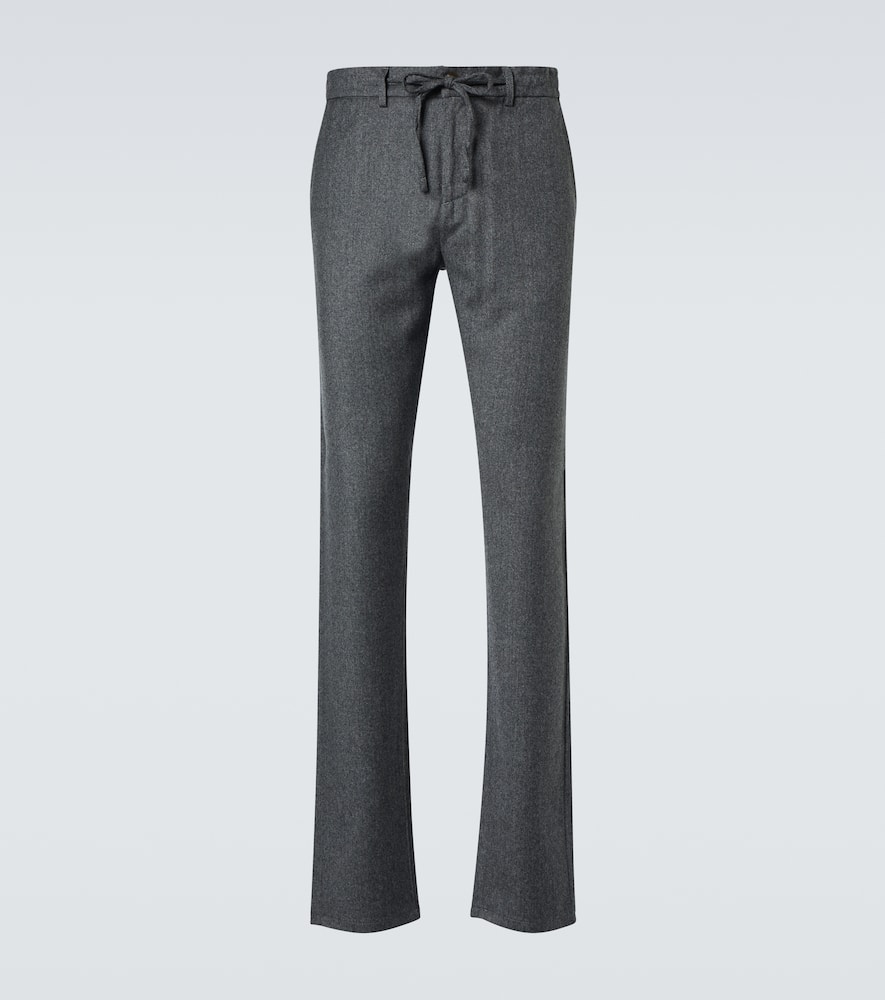 Wool straight pants