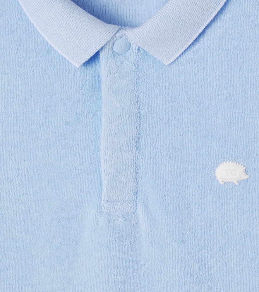 Cotton-blend terry polo shirt