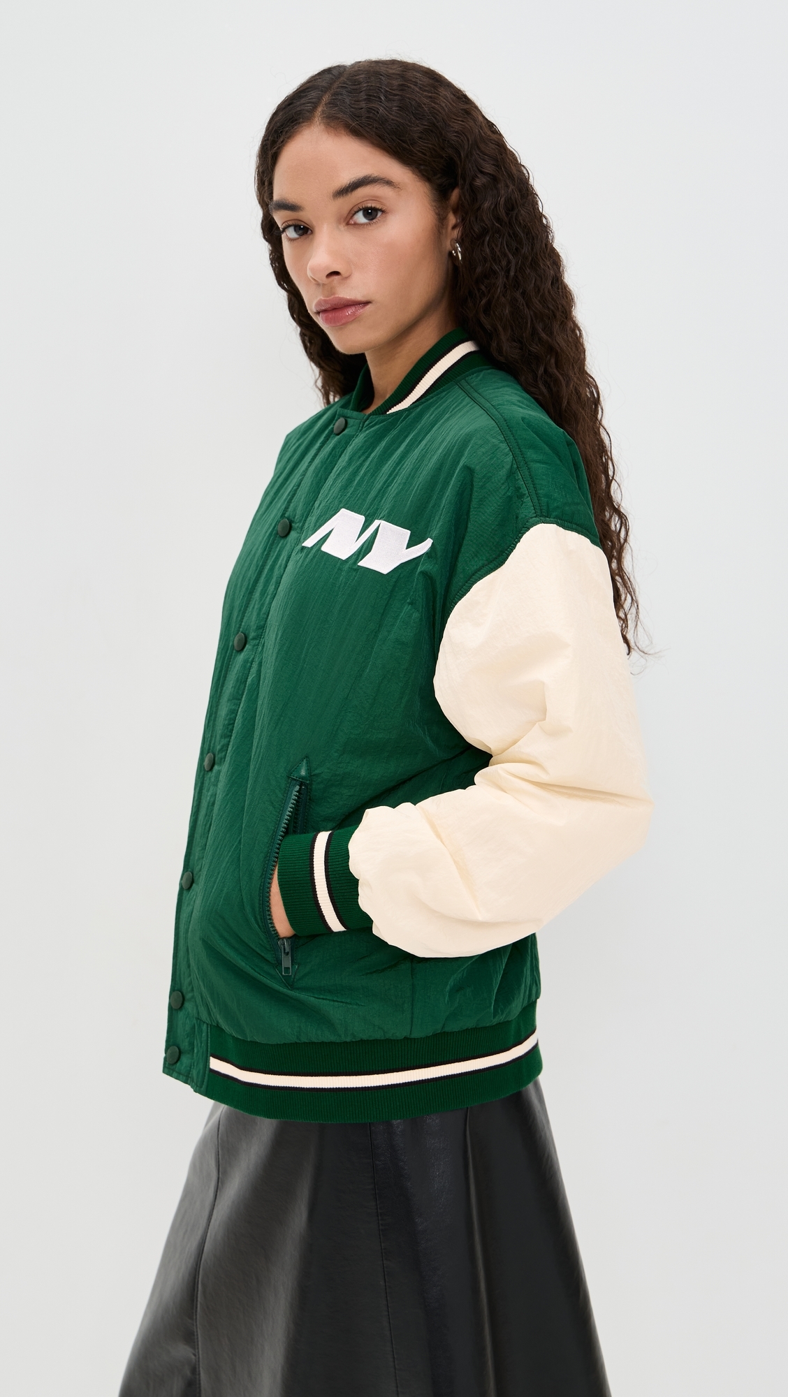 Jets Colorblock Bomber Jacket Jets Green/Sugar Swizzle