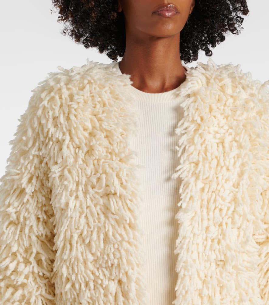 Van fringed wool-blend jacket
