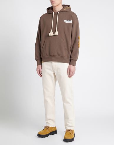 Man Sweatshirt Taupe Size XS Cotton