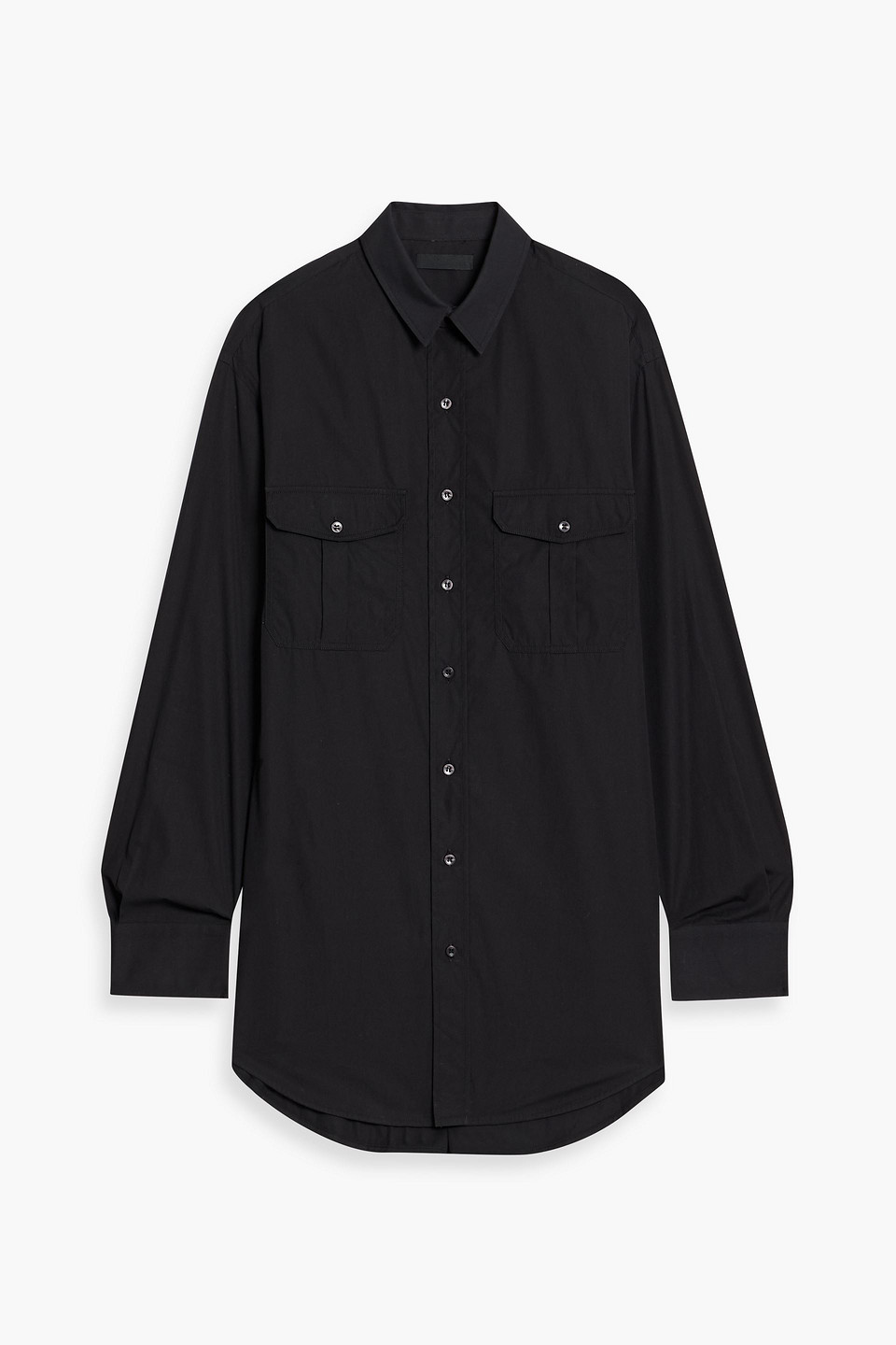 Cotton mini shirt dress - Black - S