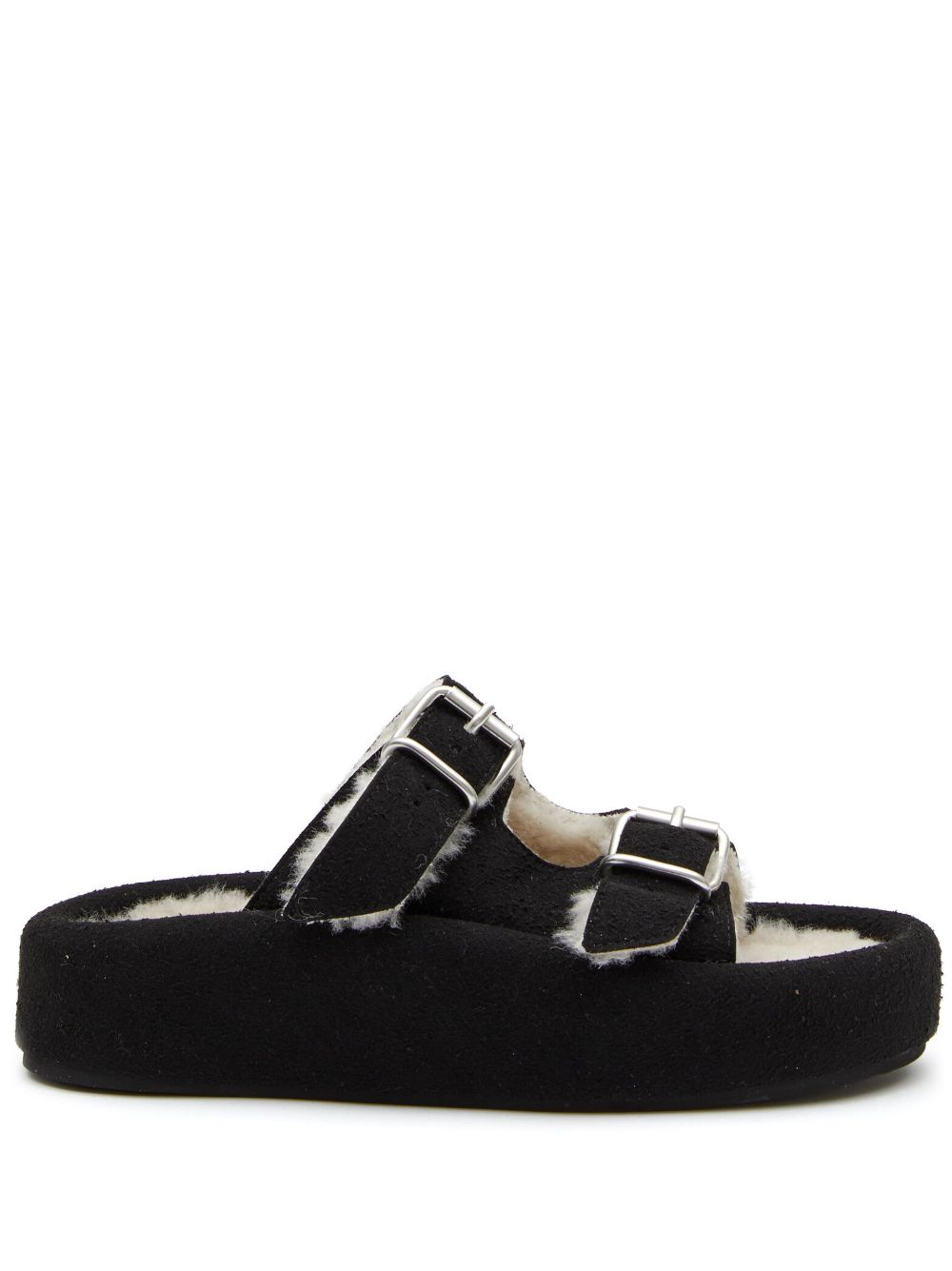 Double-buckle slides - Black