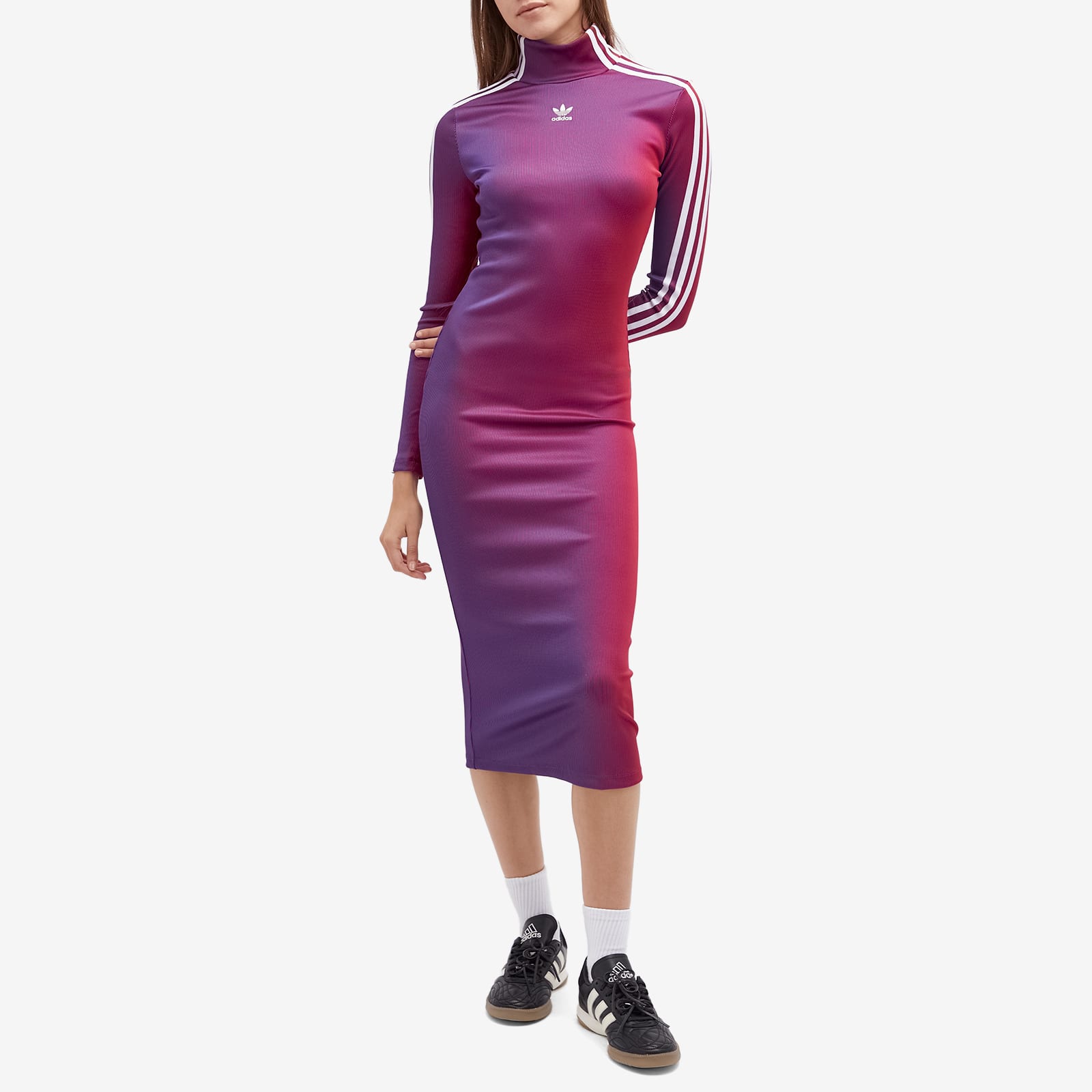 Women's Rasant Ribbed Longsleeve Dress in Multi