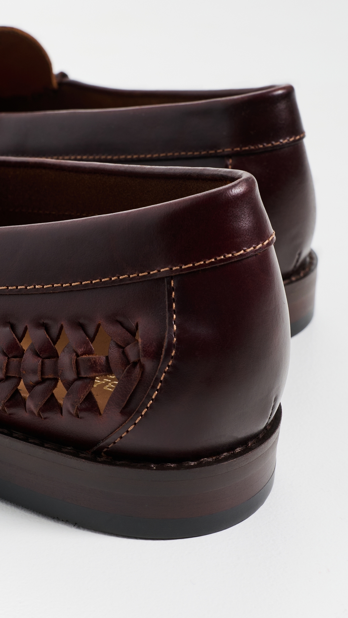 G. H. Bass Lexington Woven Leather Loafers Leather Brown