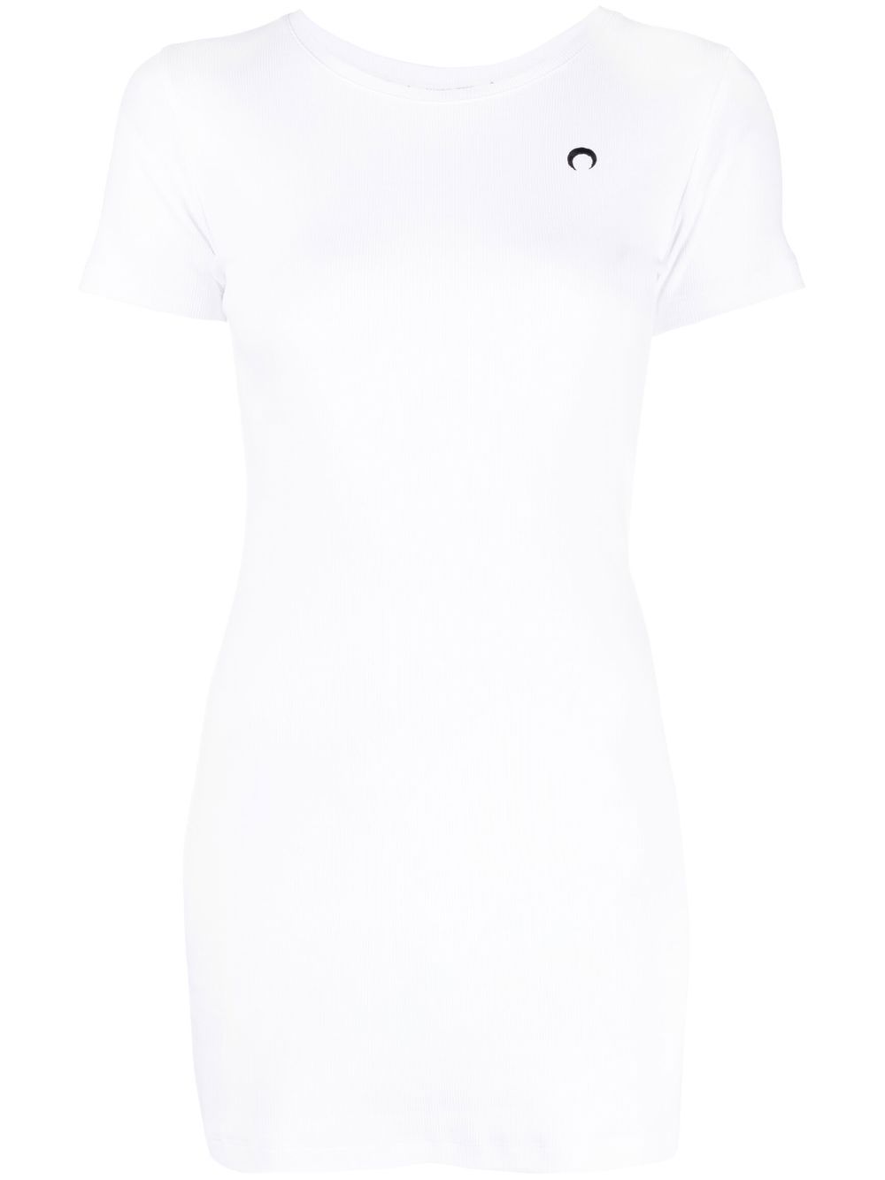 Fine-ribbed organic cotton T-shirt dress - White