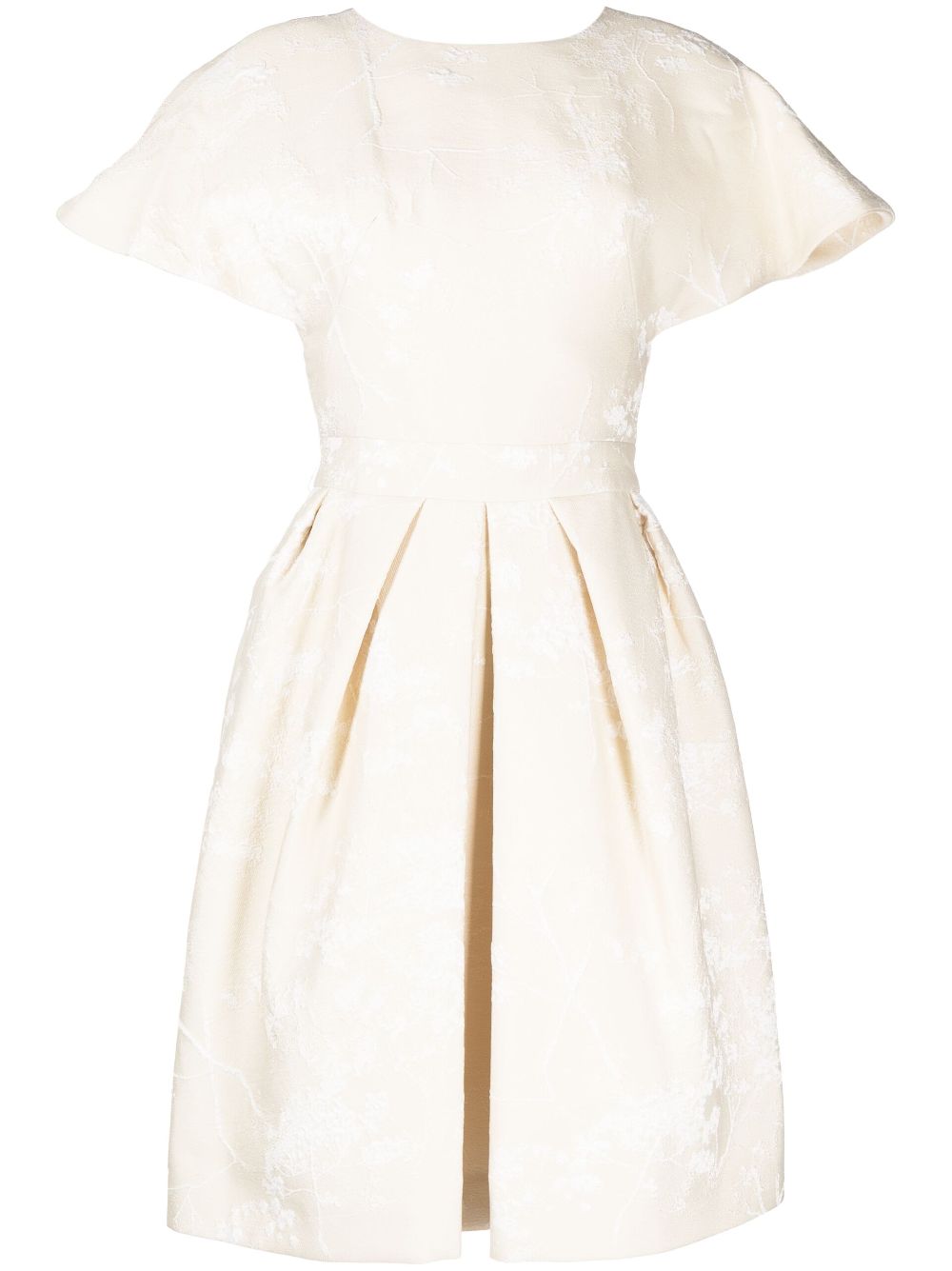 Knee-length flared dress - White