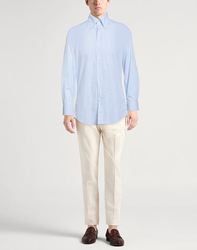Man Shirt Sky blue Size XS Cotton