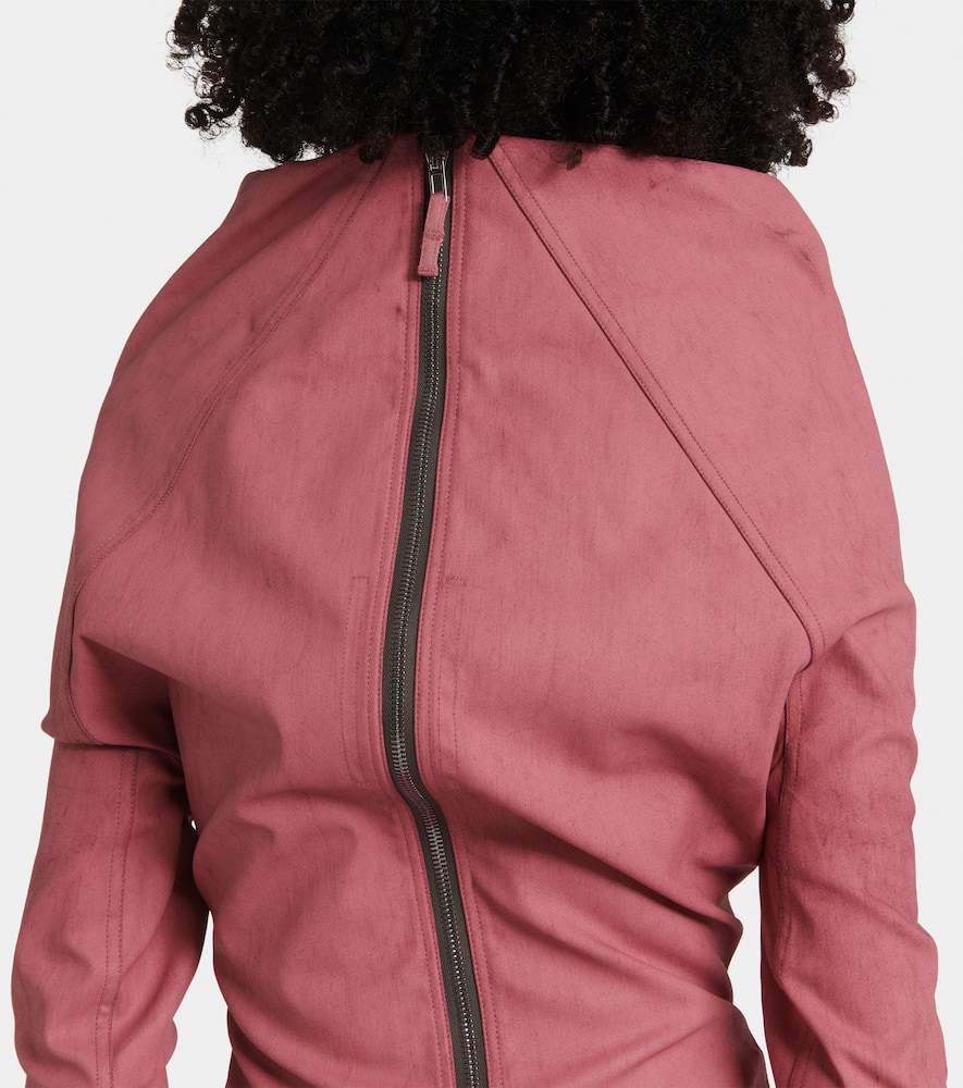 Draped cotton-blend top