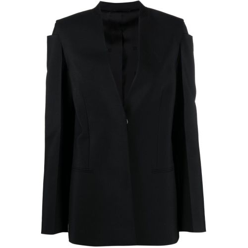 Collarless single-breasted jacket - Black