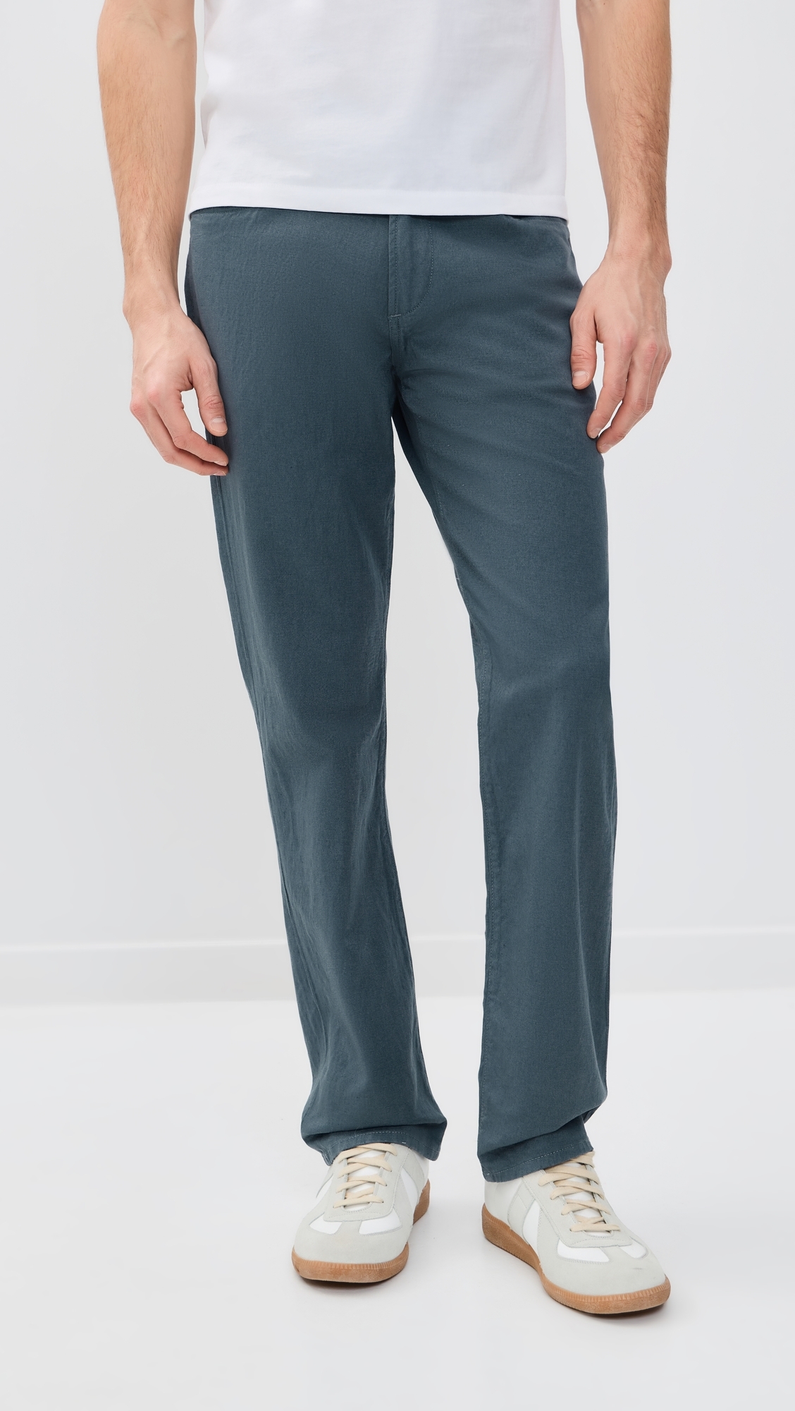 Elijah Straight Stretch Linen Jeans Stone Blue