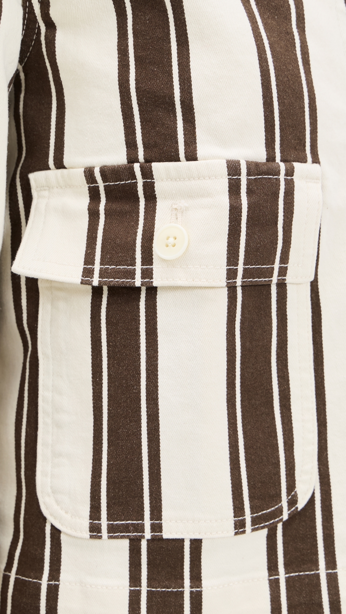 Fem Jacket Ivory & Brown Stripe