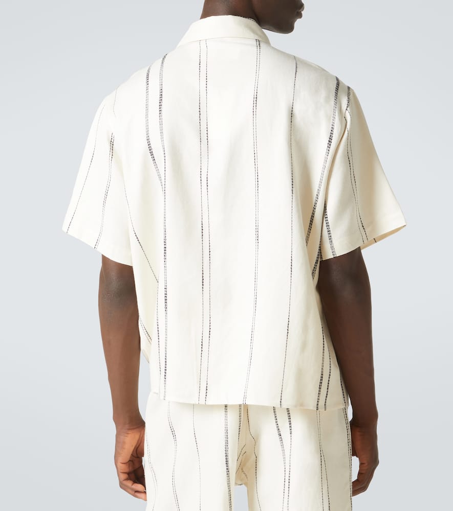 Striped linen and cotton shirt