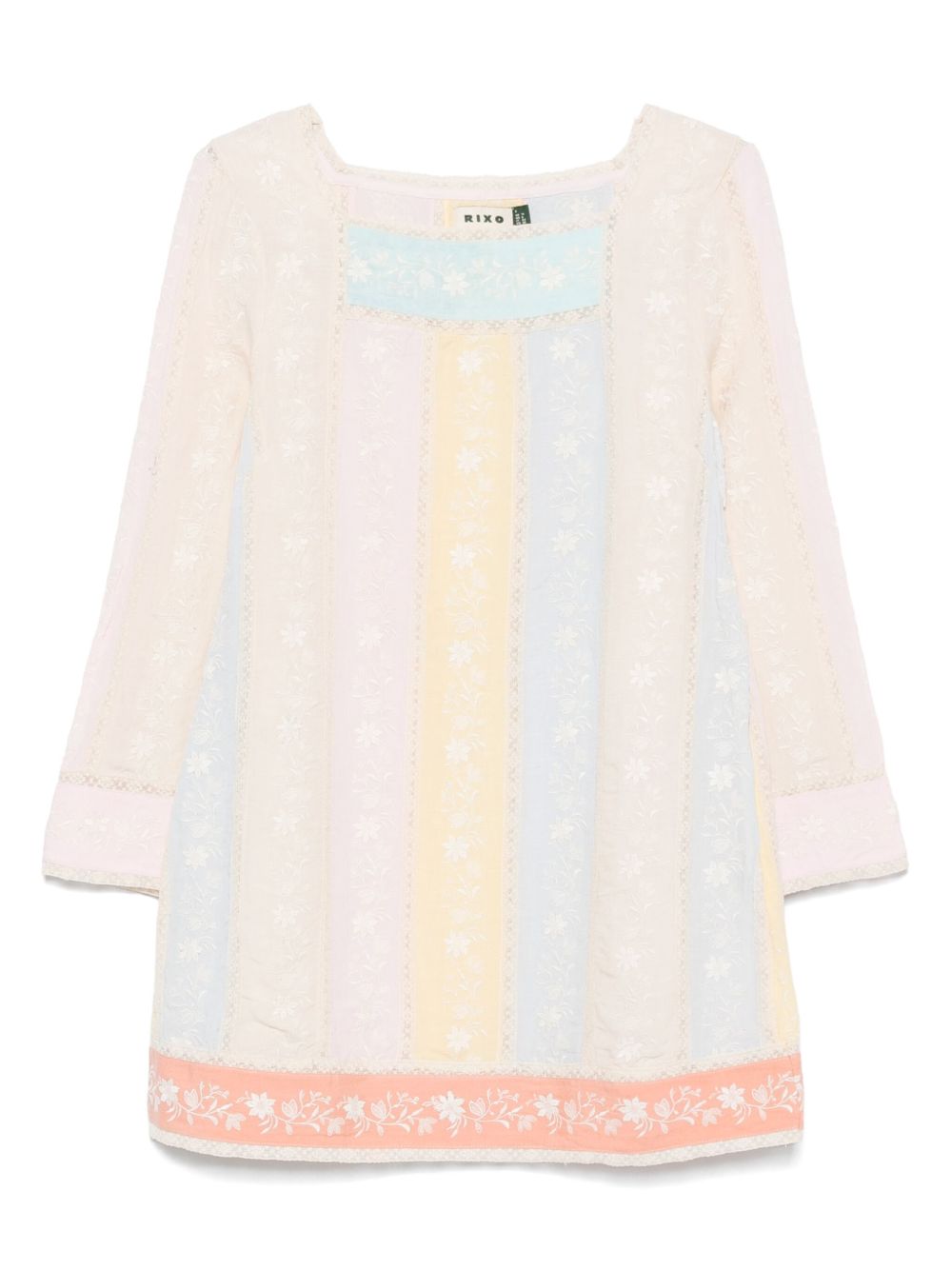 Rixo floral-embroidered dress - Pink