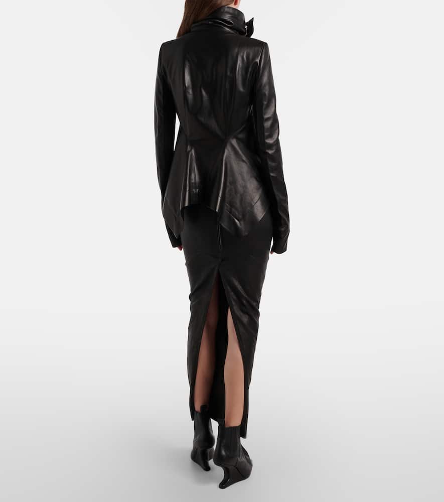 Dirt Pillar leather maxi skirt