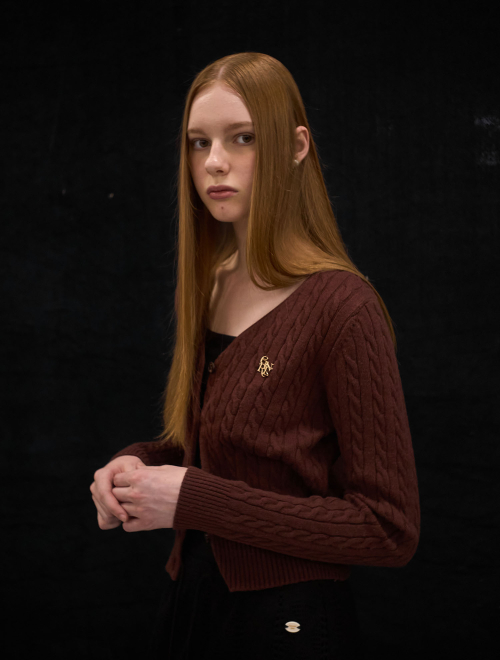 New Classic Wool Cable V-Neck Cardigan