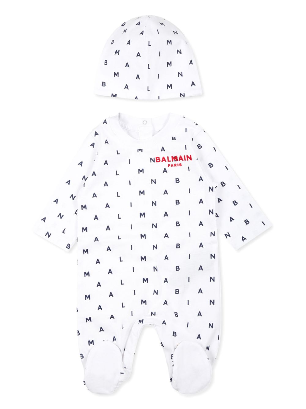 Logo-print babygrow set - White