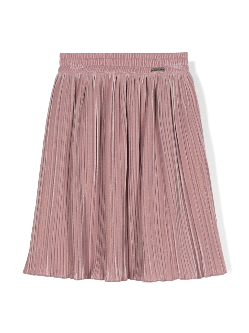 Pleated velvet midi skirt - Pink
