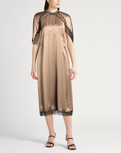 Woman Midi dress Khaki Size 10 Viscose, Polyamide