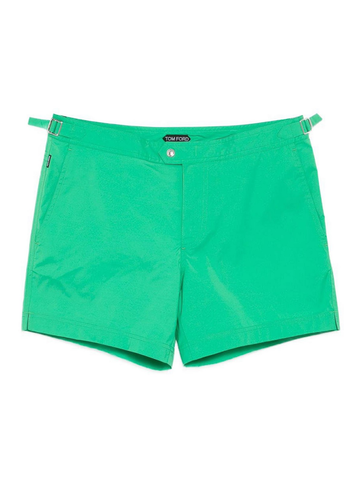 Bright Green Nylon Swimsuit With Side Straps