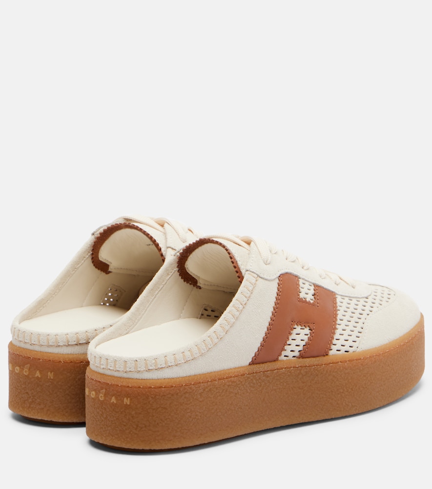H698 suede platform mules