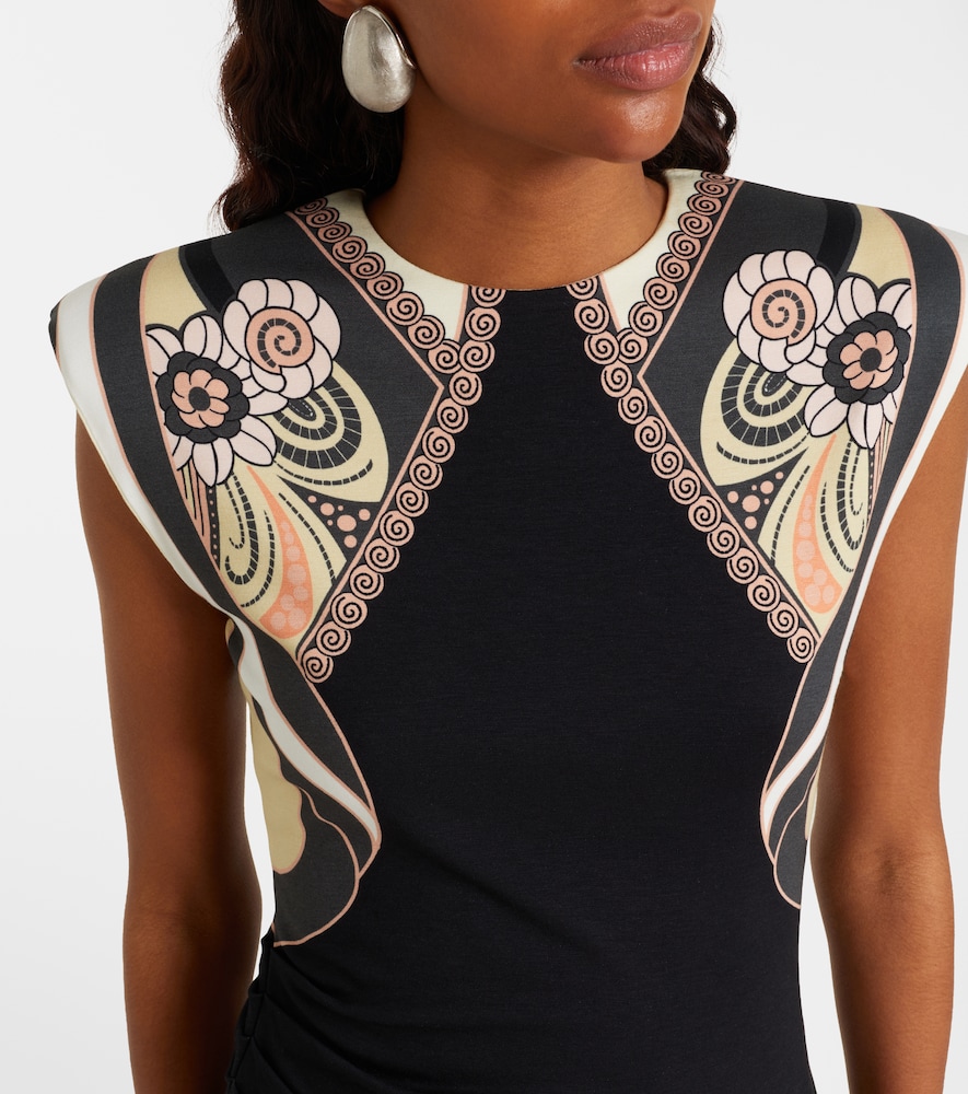 Lela printed jersey minidress
