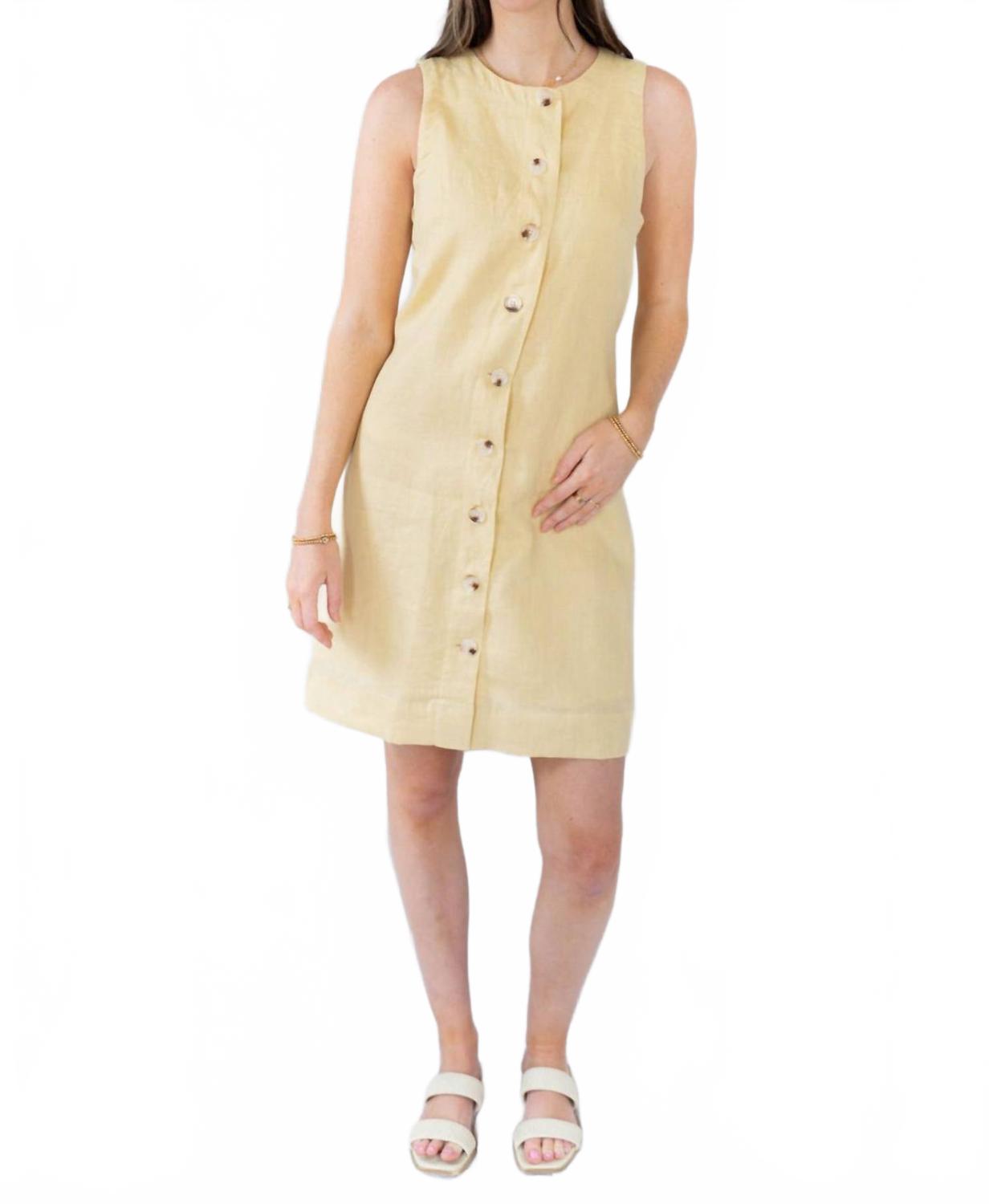 Button Me Up Dress In Yellow