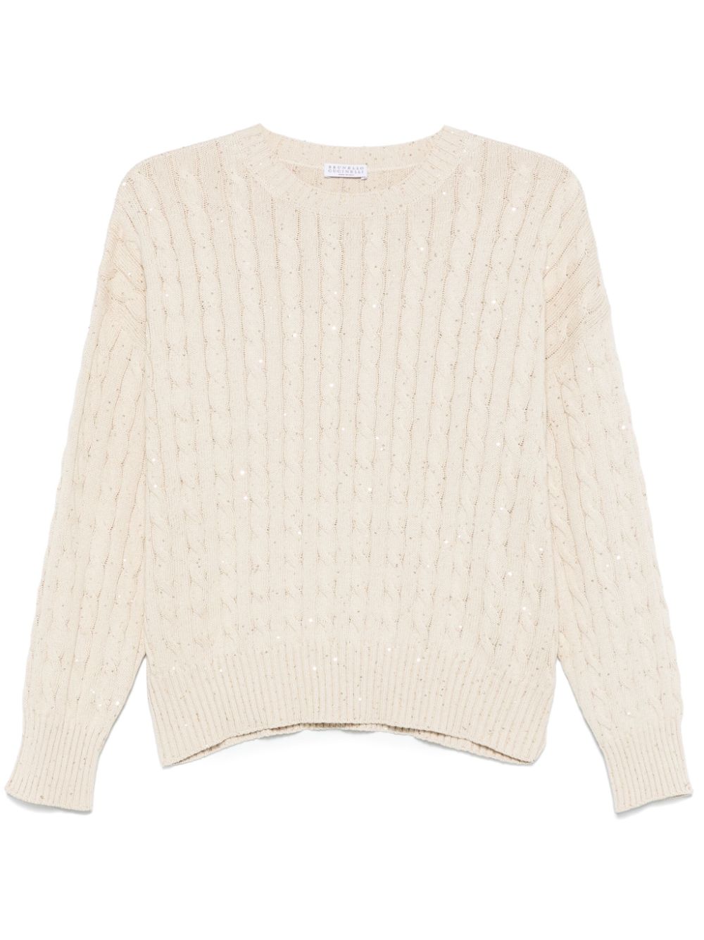 Sequin-embellished sweater - Neutrals