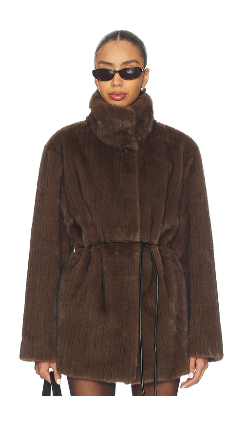 LPA Maria Faux Fur Coat in Brown. XS. Also in L, M, S