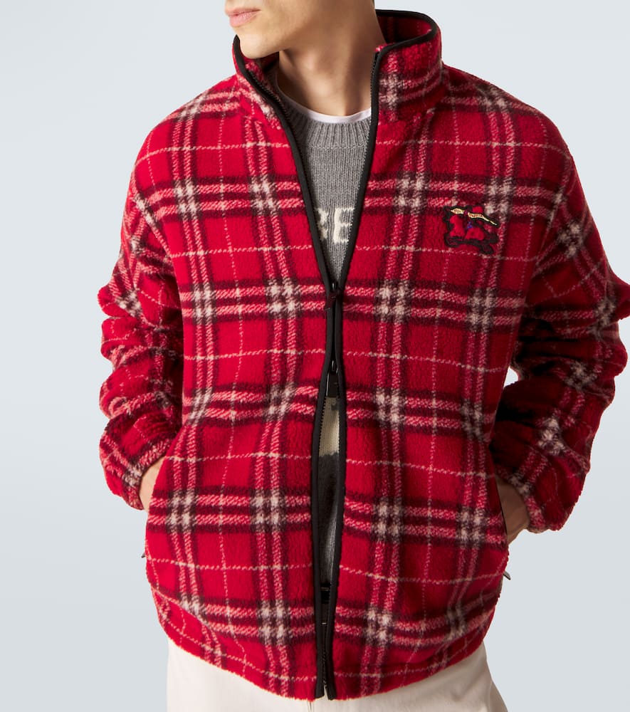 Check wool-blend jacket