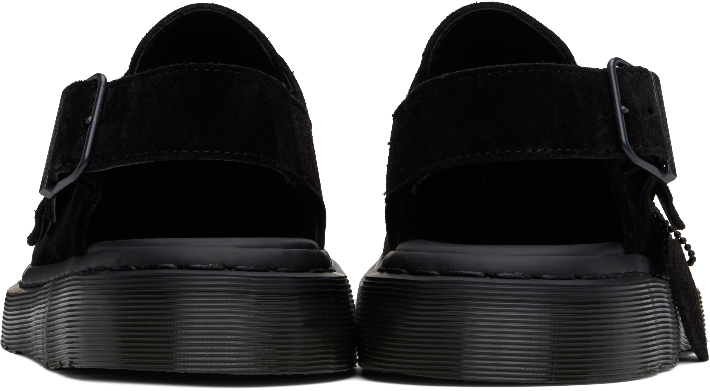 Dr. Martens Black Jorge Made In England Suede Slingback Mules