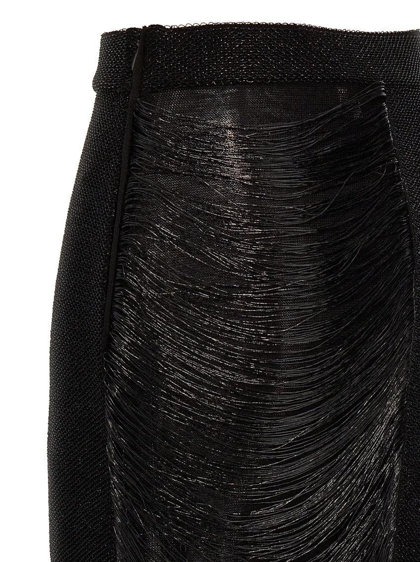 -Armor Stitch Skirt Gonne Nero-Donna