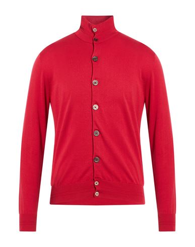 Man Cardigan Brick Size 40 Cotton