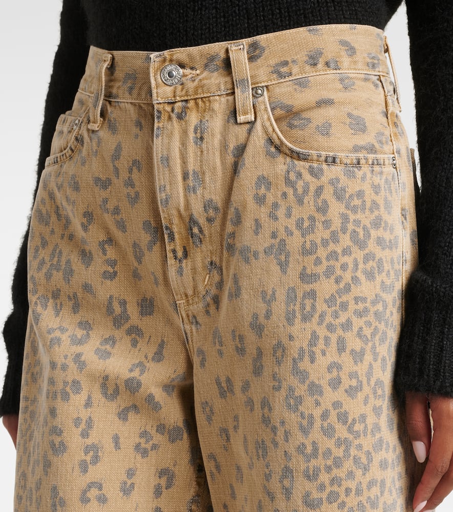 Miro printed barrel-leg jeans