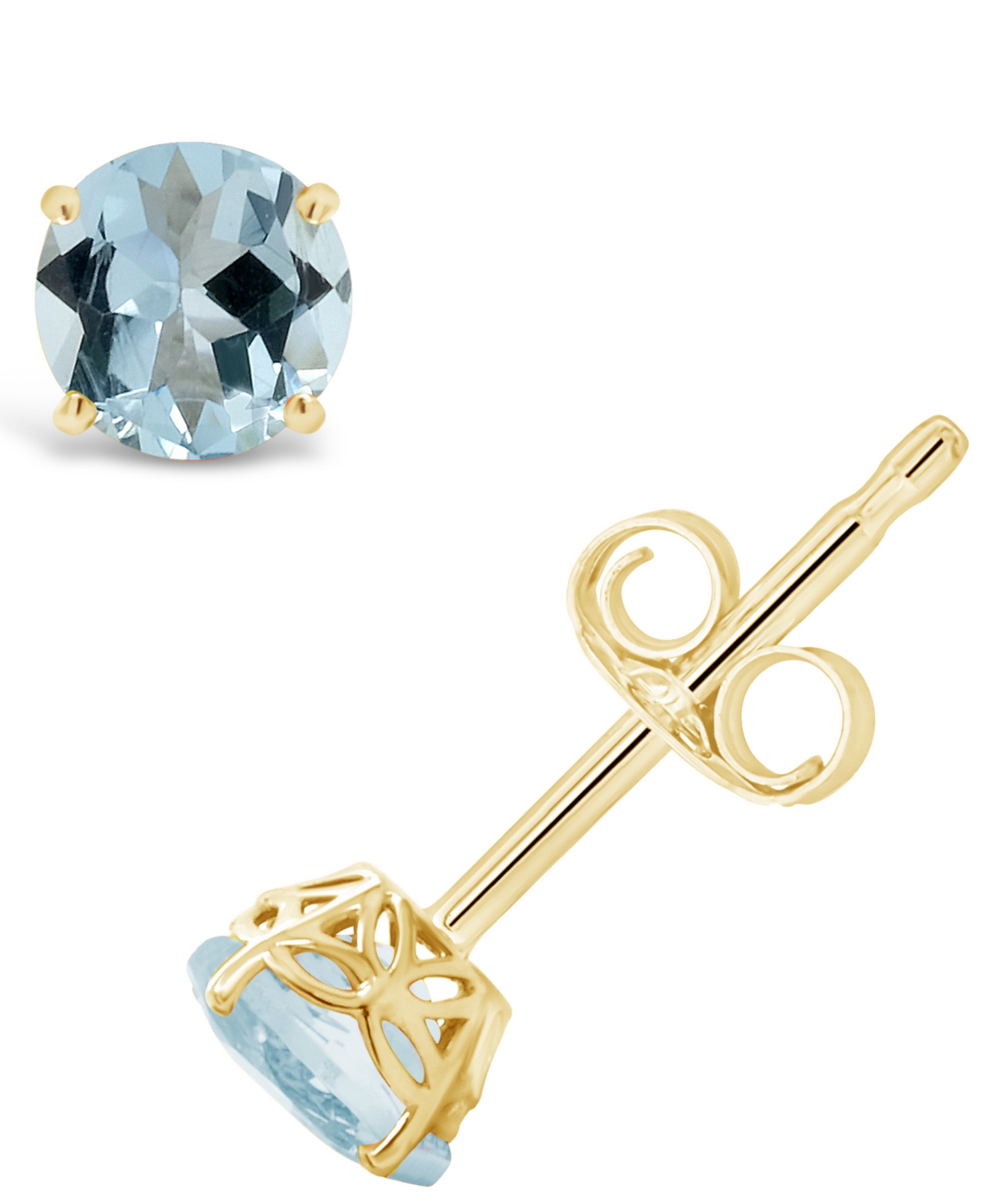 Aquamarine (3/4 ct. t.w.) Stud Earrings in 14K Yellow Gold - Aquamarine
