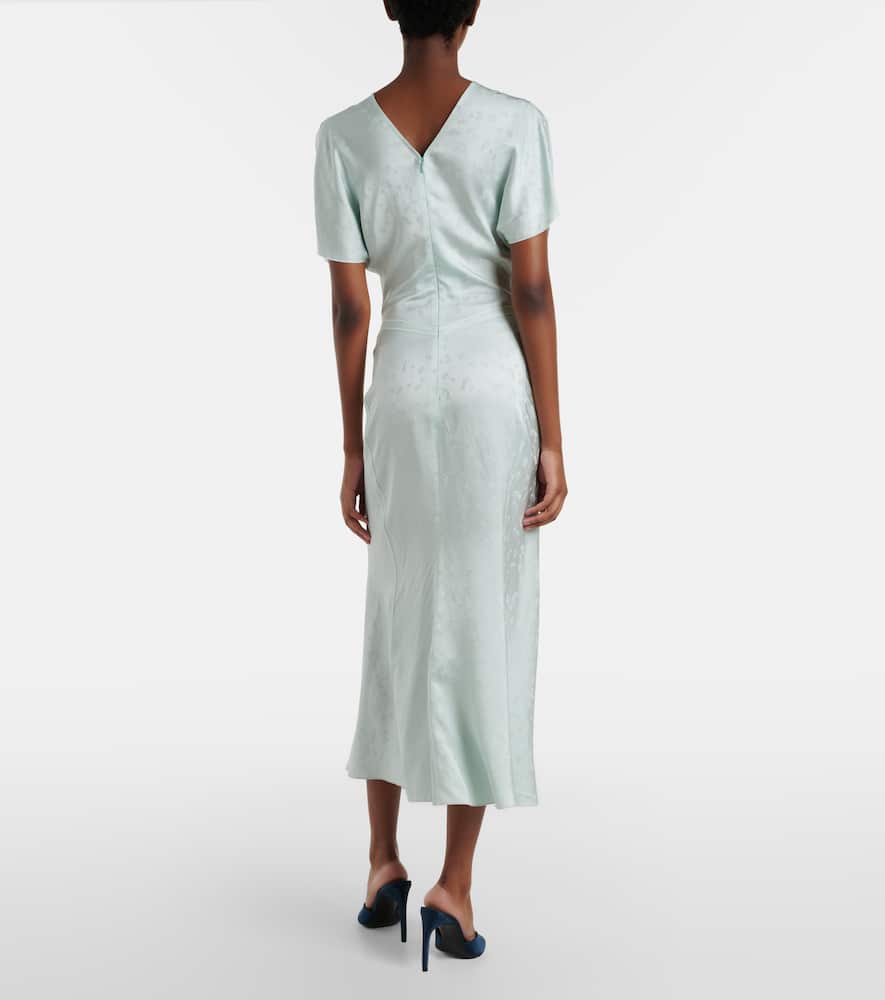 Gathered jacquard midi dress