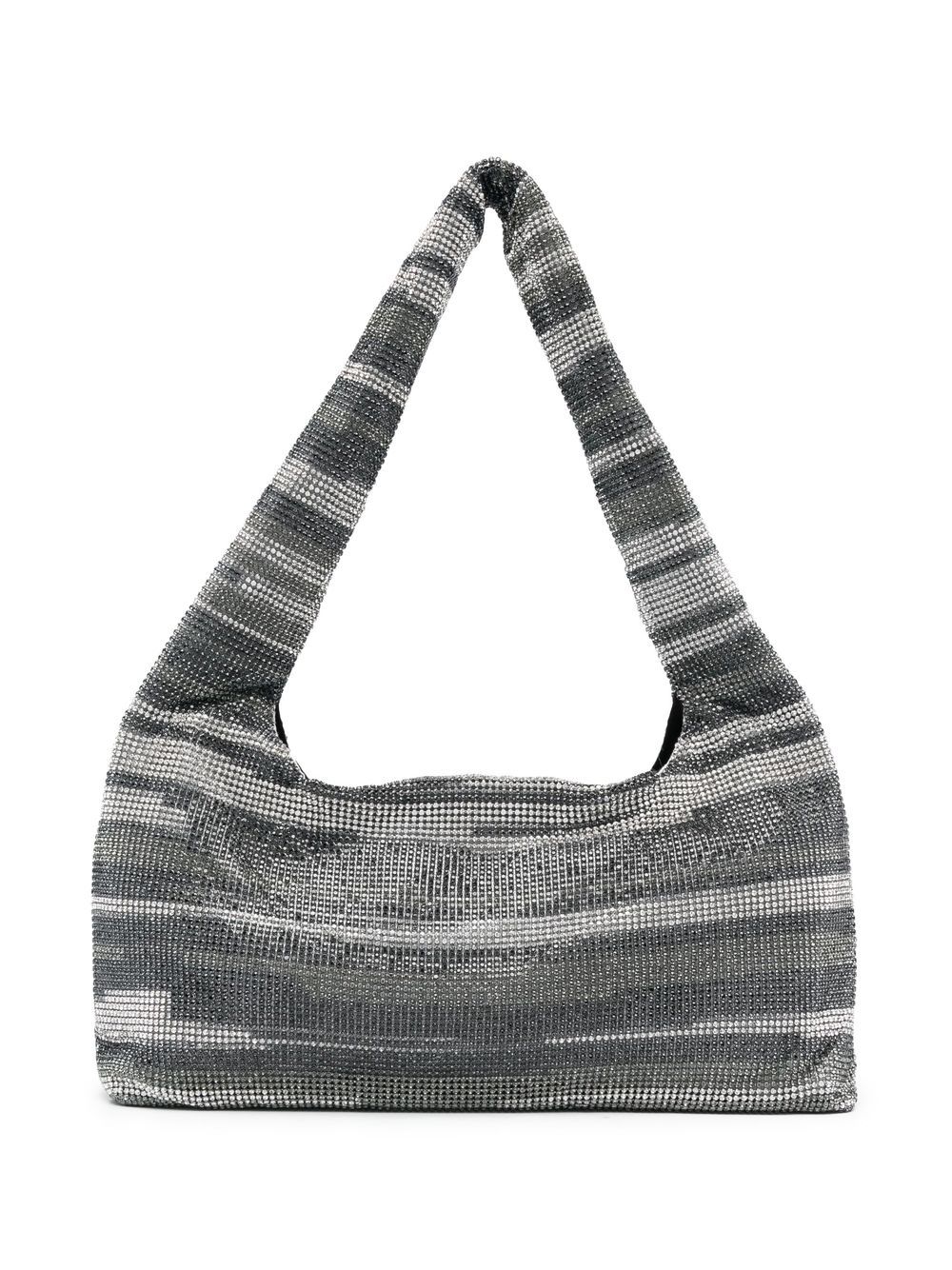 Armpit crystal-embellished mesh bag - Silver