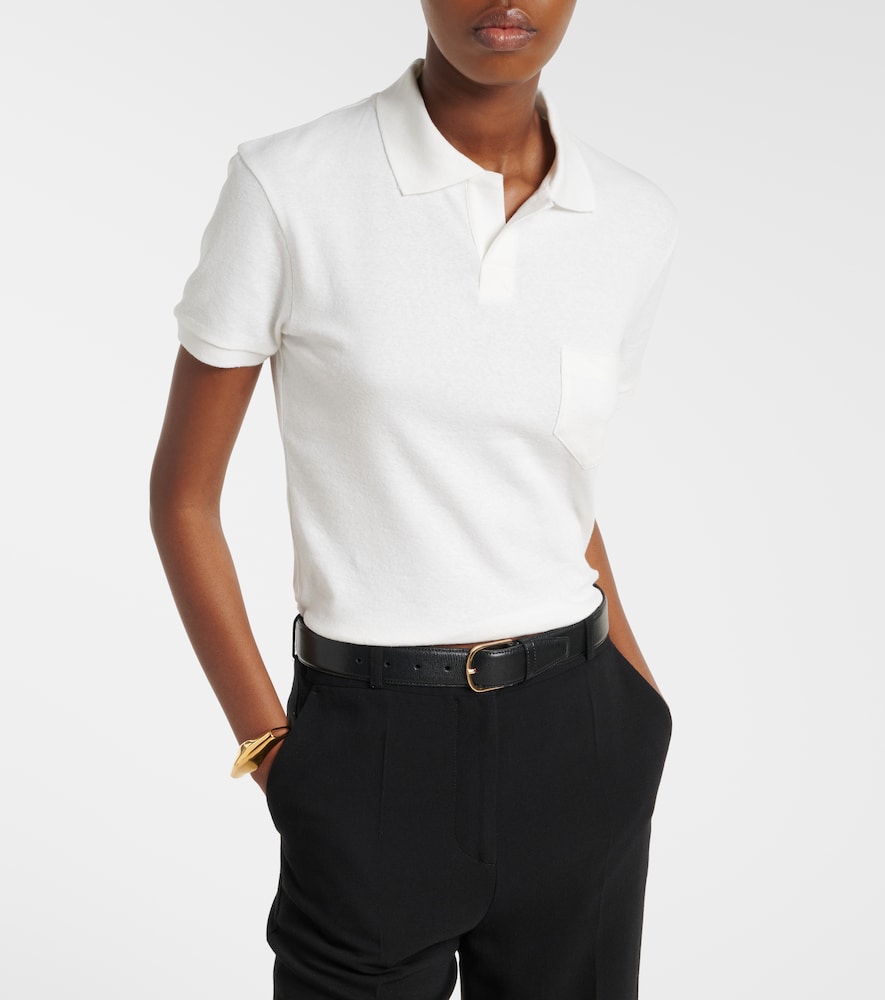 Cotton and linen polo shirt